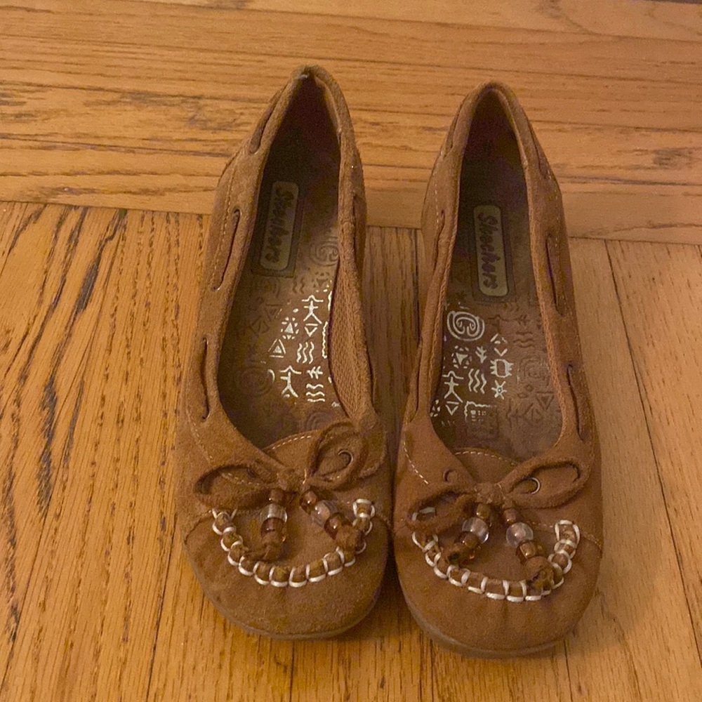 Worn-Skechers 6.5 heel moccasins